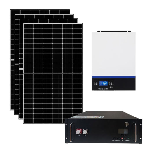 Kit fotovoltaico ibrido 3 kWp con inverter All-in-One 5000W 48V MPPT e Supercondesatore | KIT3KWSUP