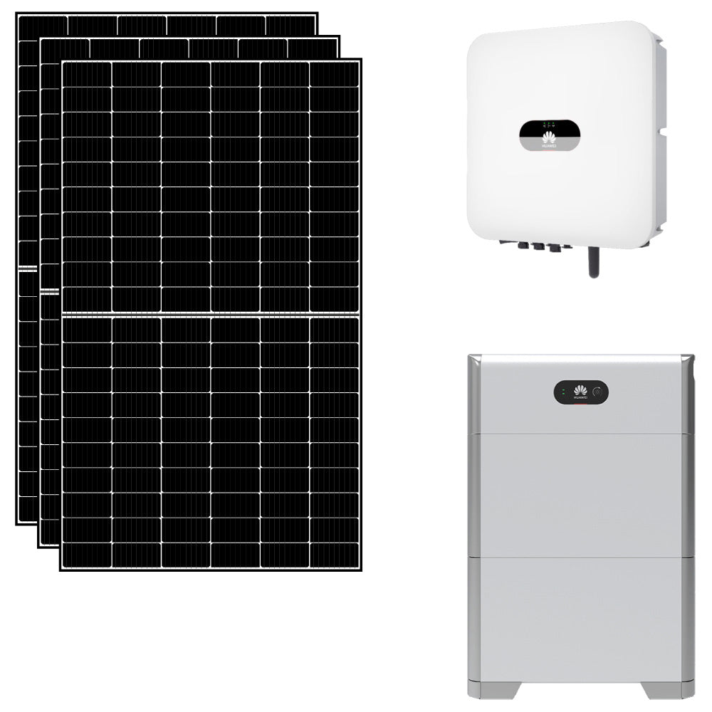 Kit fotovoltaico 3 kWp con accumulo 10 kWh con pannelli, inverter e batterie Huawei