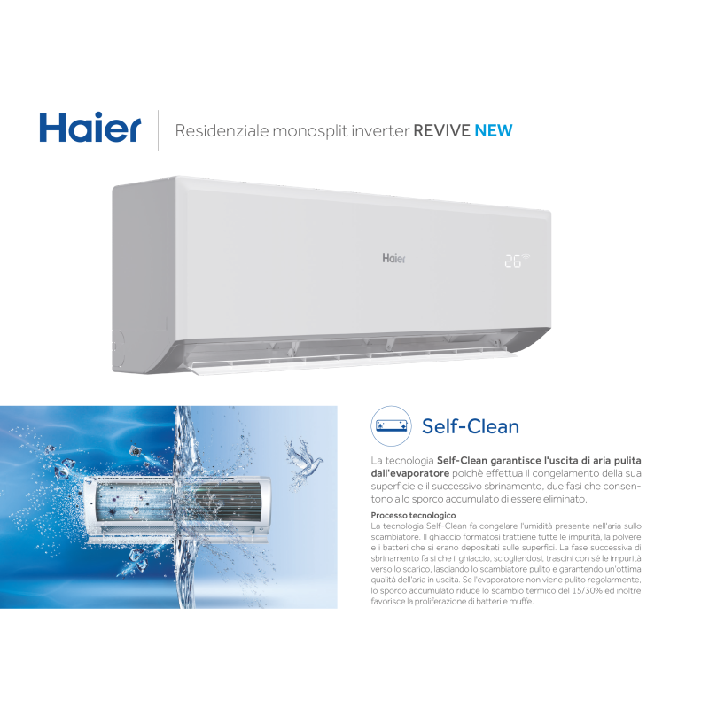 Climatizzatore dual split Haier Revive Wifi 9000+12000 Btu inverter R32 2U50MEEFRA A++