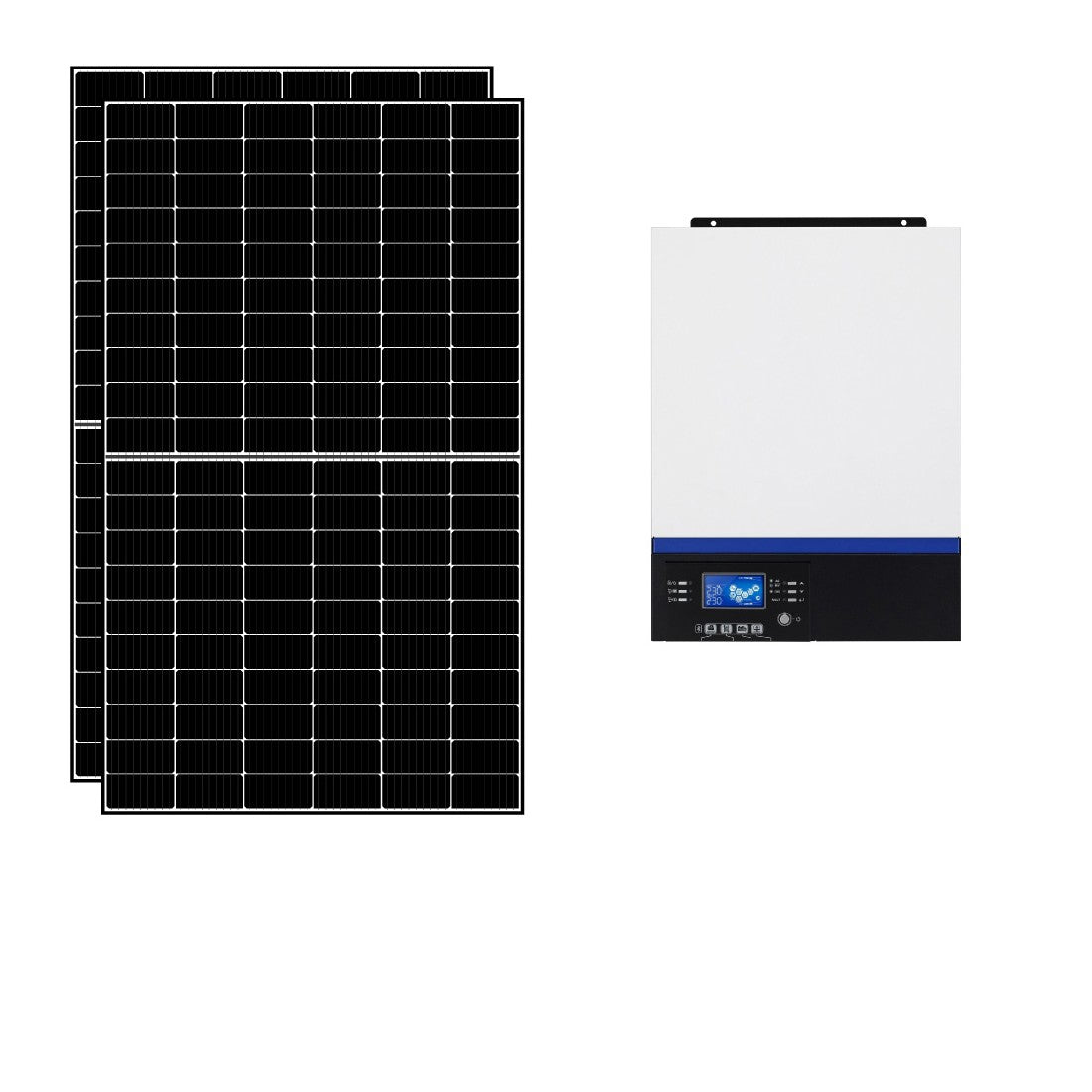 Kit fotovoltaico ibrido 2 kWp con inverter All-in-One 3000W 24V MPPT senza accumulo | KIT2KWED